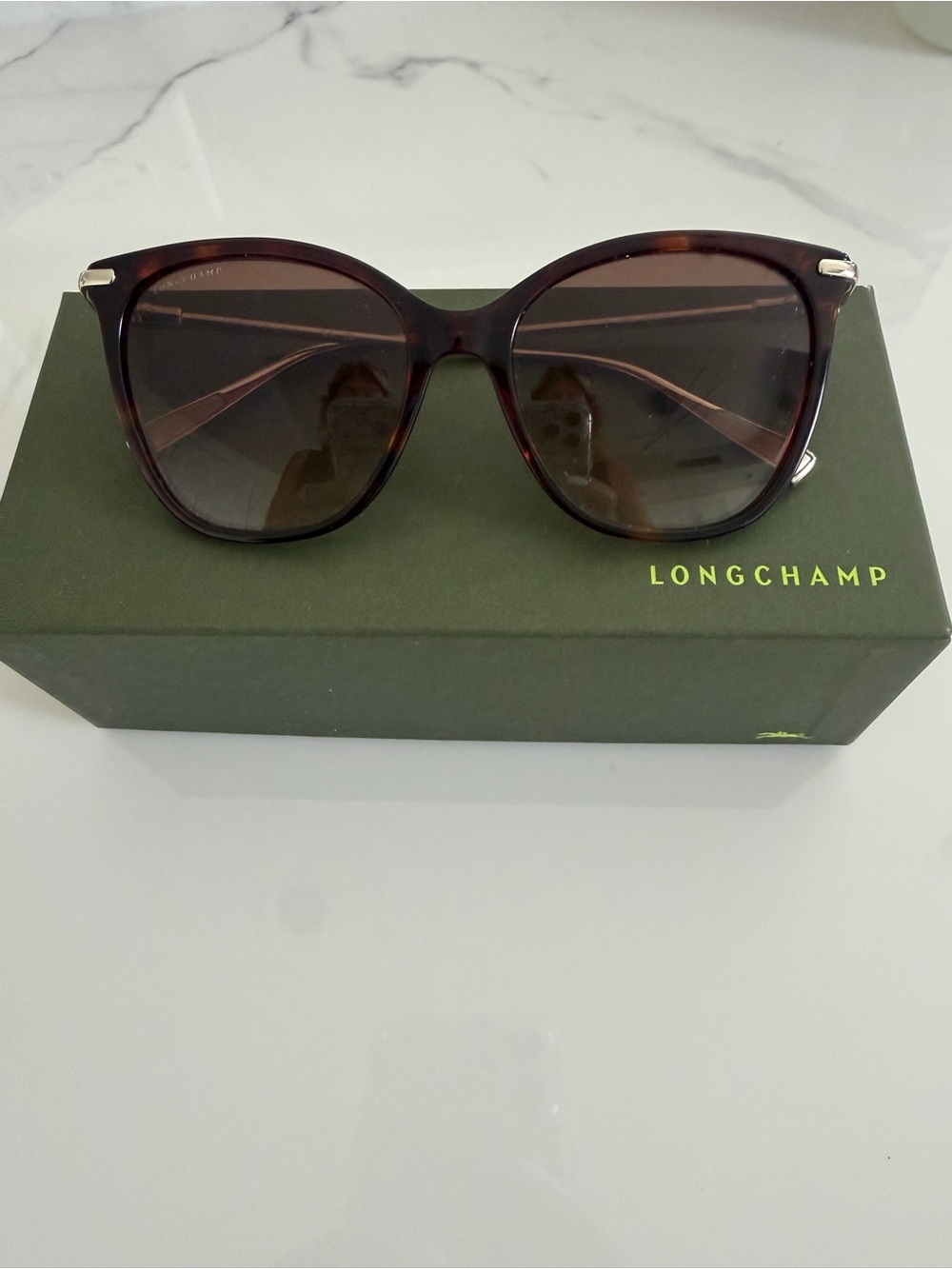 Authentic EUC Longchamp LO757S Sunglasses in Dark Havana color way.